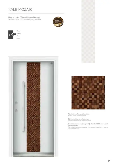 Kale Mozaik modern Kale çelik kapı modeli